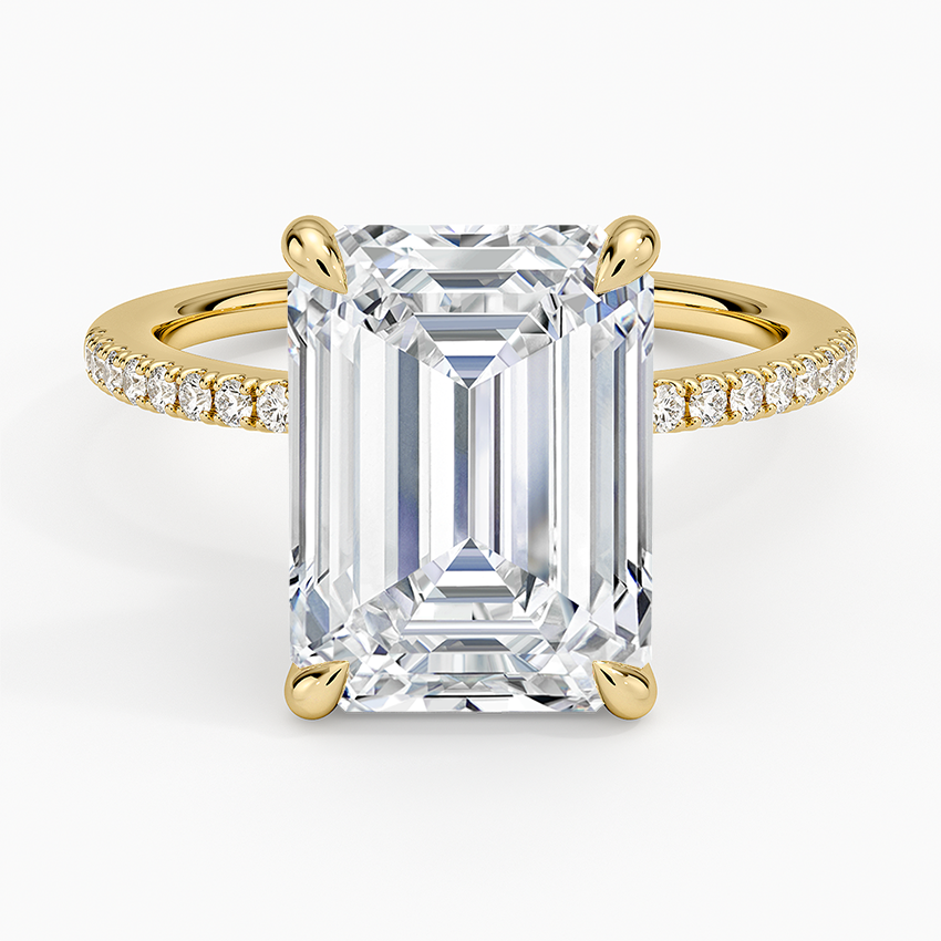 5.25 Karat Emerald Kesim Hidden Halo Tasarım Tektaş Laboratuvar Pırlanta Yüzük - Filora - Bold Diamonds