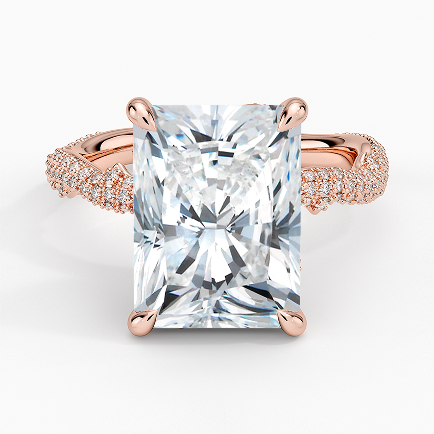 5.75 Karat Radiant Kesim Hidden Halo Tasarım Tektaş Laboratuvar Pırlanta Yüzük - Sorrento