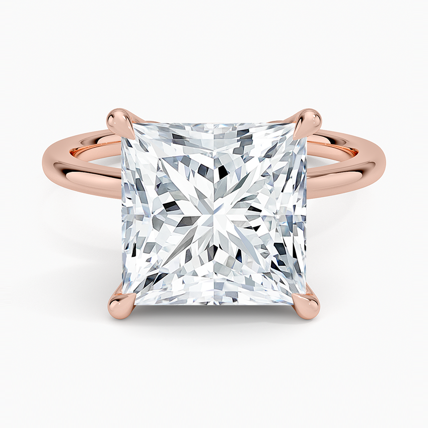 5.15 Karat Prenses Kesim Hidden Halo Tasarım Tektaş Laboratuvar Pırlanta Yüzük - Delora - Bold Diamonds