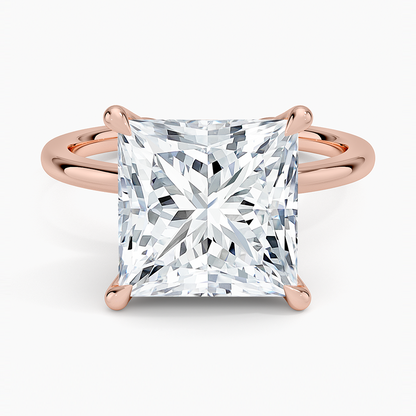 1.60 Carat Princess Halo Design Solitaire Lab Diamond Ring 18K - Florina 