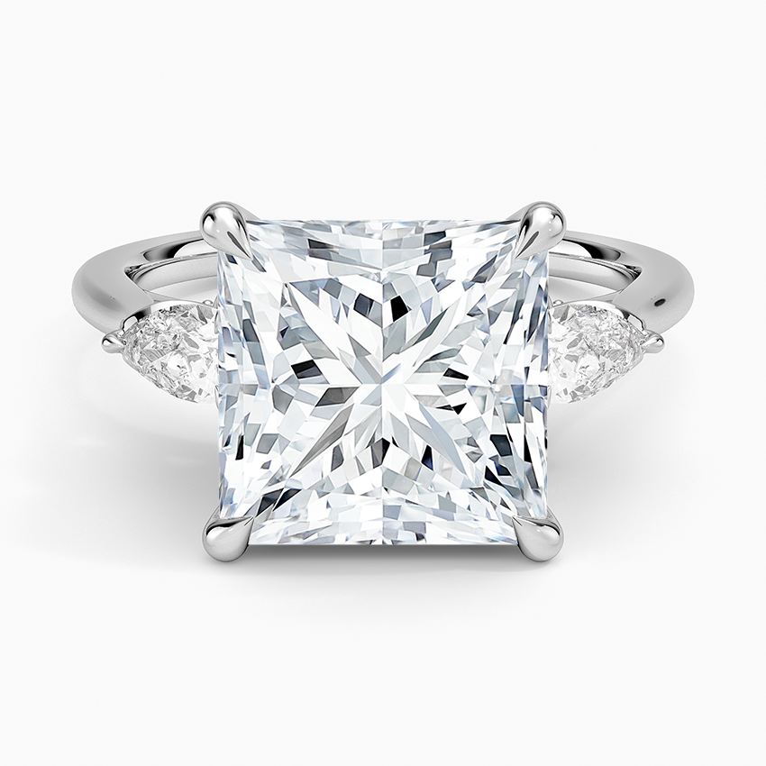 1.60 Carat Princess Halo Design Solitaire Lab Diamond Ring 18K - Florina 