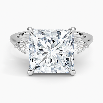 1.60 Carat Princess Halo Design Solitaire Lab Diamond Ring 18K - Florina 