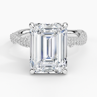 5.75 Karat Emerald Kesim Hidden Halo Tasarım Tektaş Laboratuvar Pırlanta Yüzük - Sorrento