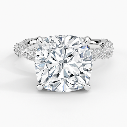 5.75 Cushion Kesim Hidden Halo Tasarım Tektaş Laboratuvar Pırlanta Yüzük - Filara