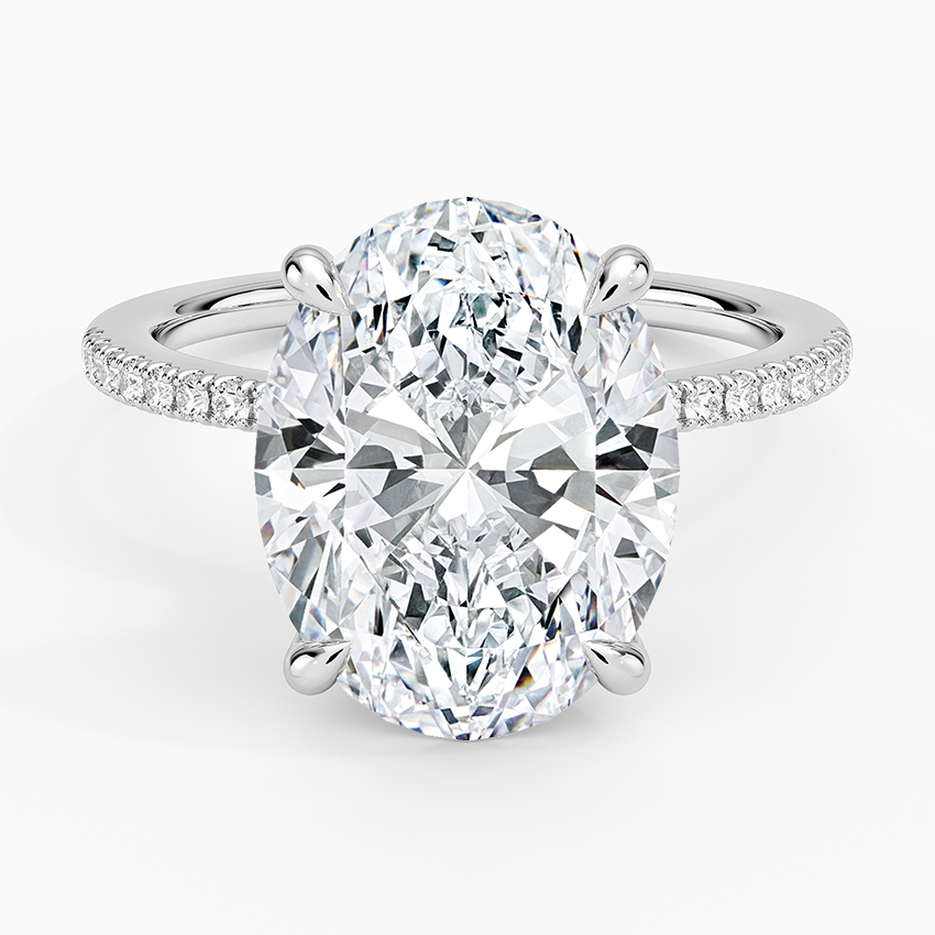 5.25 Karat Oval Kesim Hidden Halo Tasarım Tektaş Laboratuvar Pırlanta Yüzük - Filora - Bold Diamonds