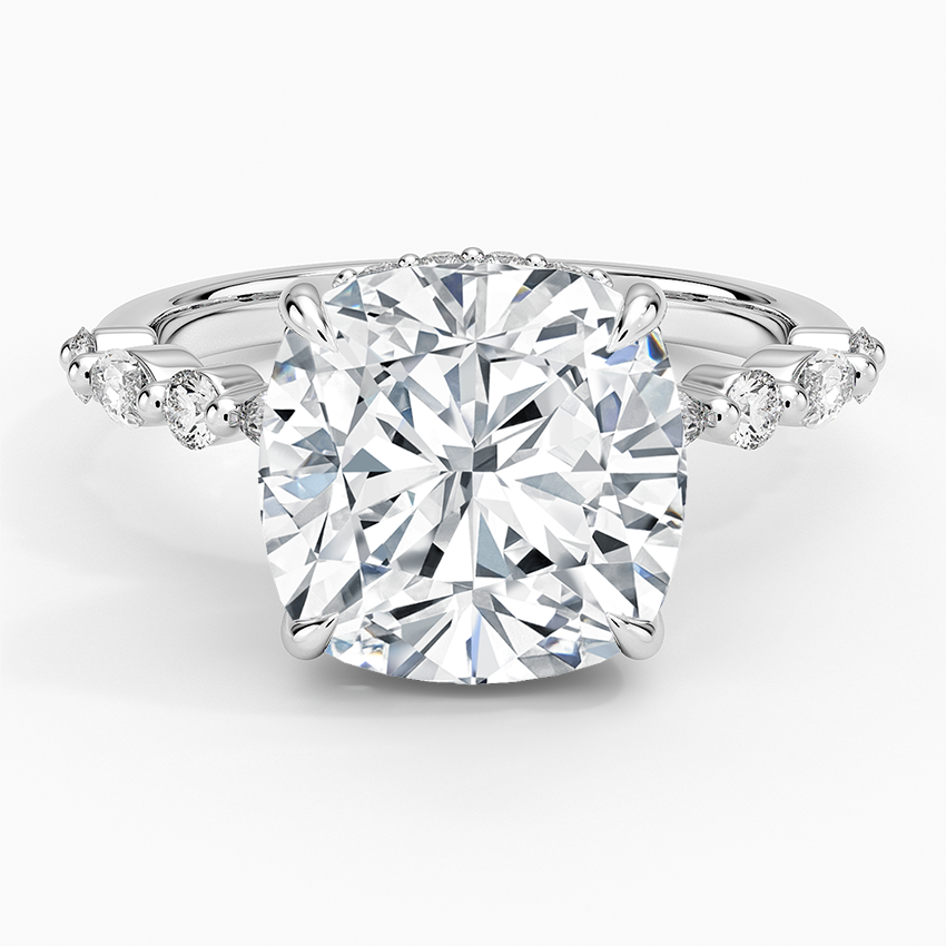 1.60 Carat Princess Halo Design Solitaire Lab Diamond Ring 18K - Florina 