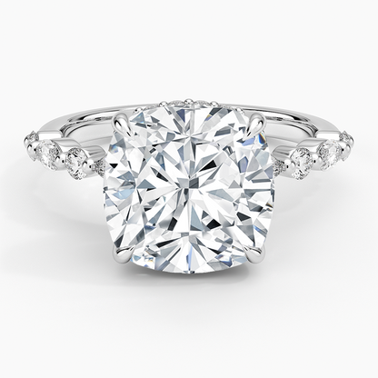 1.60 Carat Princess Halo Design Solitaire Lab Diamond Ring 18K - Florina 