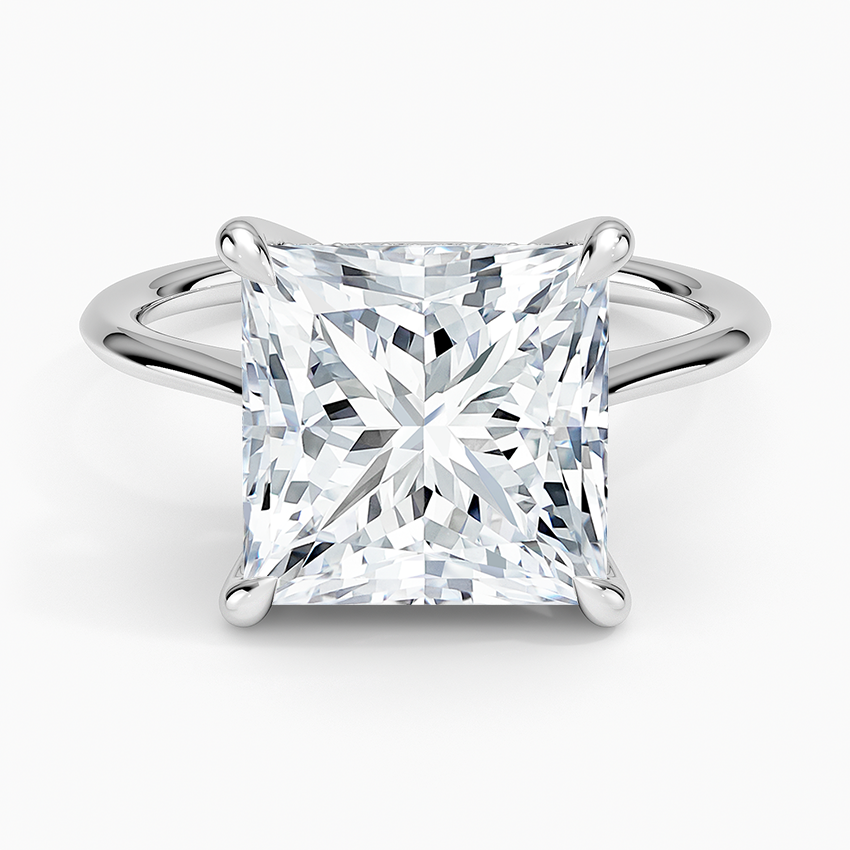 1.60 Carat Princess Halo Design Solitaire Lab Diamond Ring 18K - Florina 