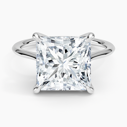1.60 Carat Princess Halo Design Solitaire Lab Diamond Ring 18K - Florina 