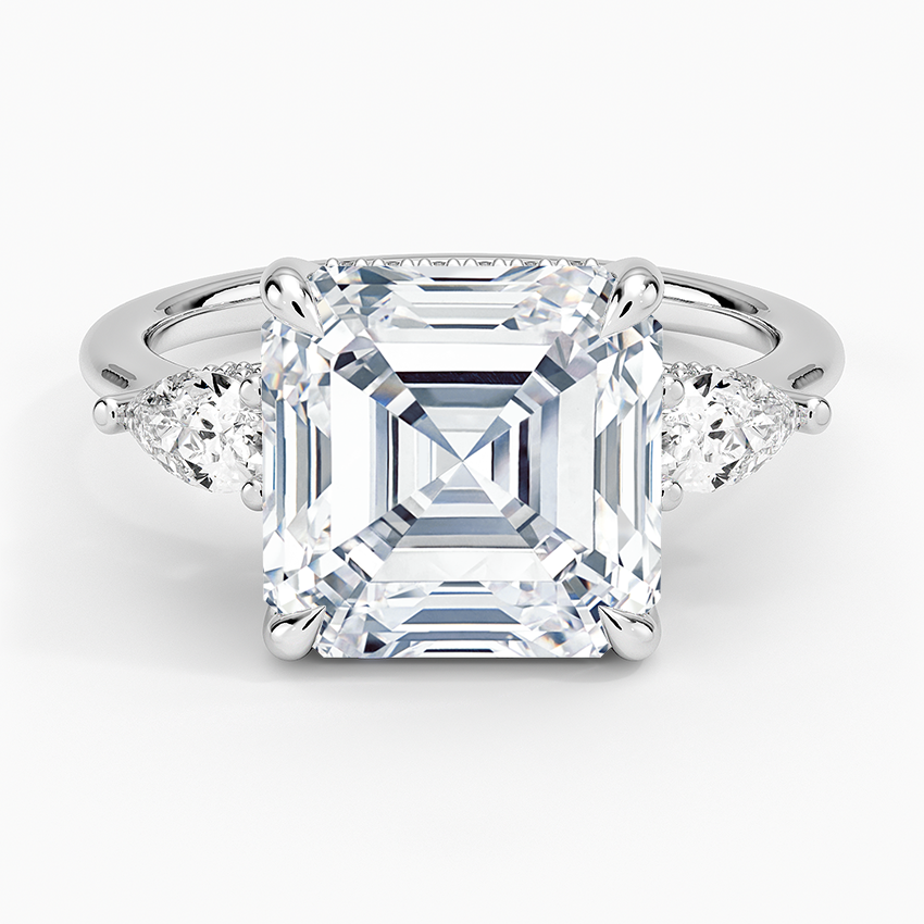1.60 Carat Princess Halo Design Solitaire Lab Diamond Ring 18K - Florina 
