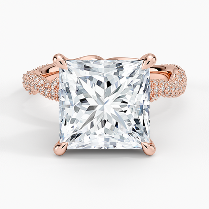 5.75 Prenses Kesim Hidden Halo Tasarım Tektaş Laboratuvar Pırlanta Yüzük - Filara