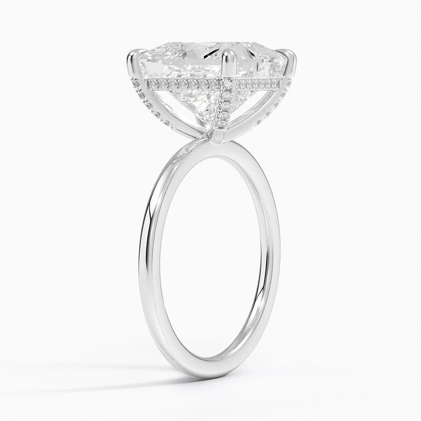 1.60 Carat Princess Halo Design Solitaire Lab Diamond Ring 18K - Florina 