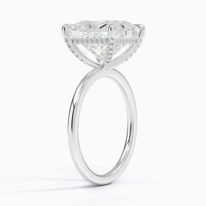 1.60 Carat Princess Halo Design Solitaire Lab Diamond Ring 18K - Florina 
