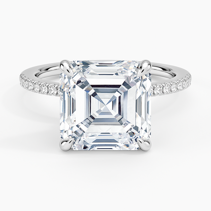 1.60 Carat Princess Halo Design Solitaire Lab Diamond Ring 18K - Florina 