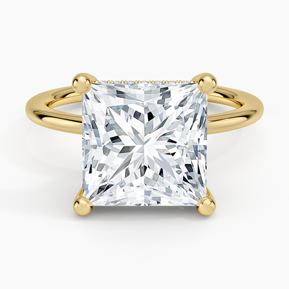 5.10 Prenses Kesim Hidden Halo Tasarım Tektaş Laboratuvar Pırlanta Yüzük - Melara