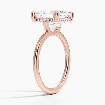 5.10 Asscher Kesim Hidden Halo Tasarım Tektaş Laboratuvar Pırlanta Yüzük - Melara