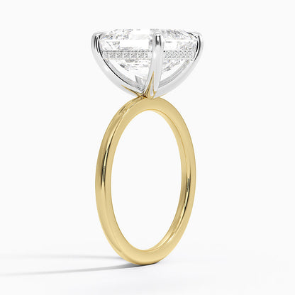 5.10 Karat Asscher Kesim Hidden Halo Tasarım Tektaş Laboratuvar Pırlanta Yüzük 18K  - Elora - Bold Diamonds