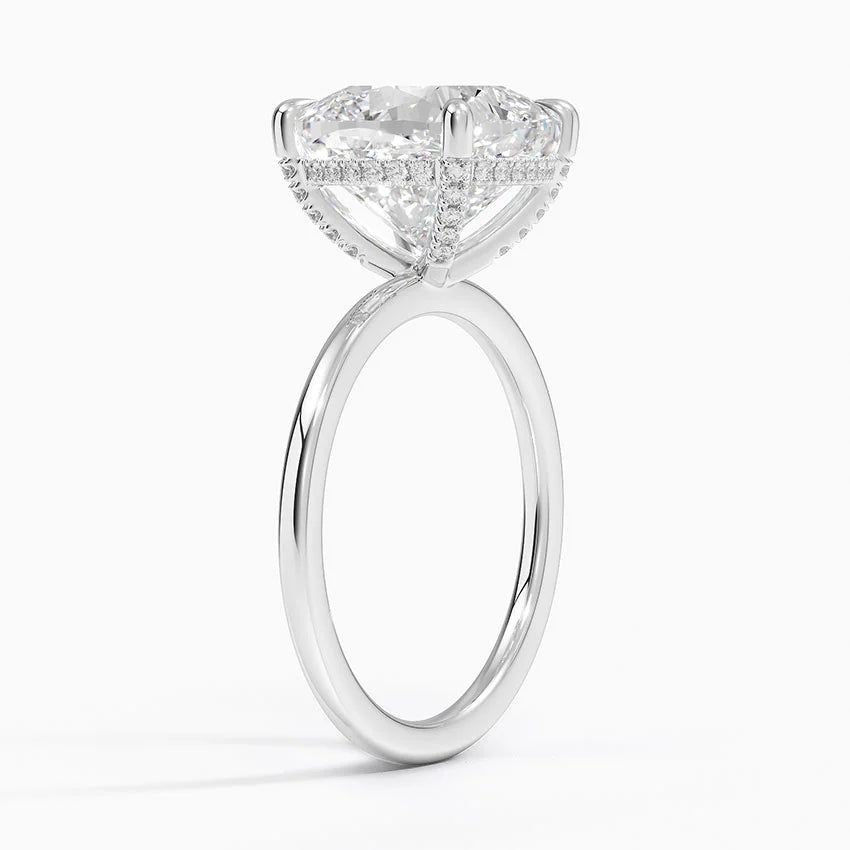 5.15 Karat Cushion Kesim Hidden Halo Tasarım Tektaş Laboratuvar Pırlanta Yüzük - Gilora - Bold Diamonds