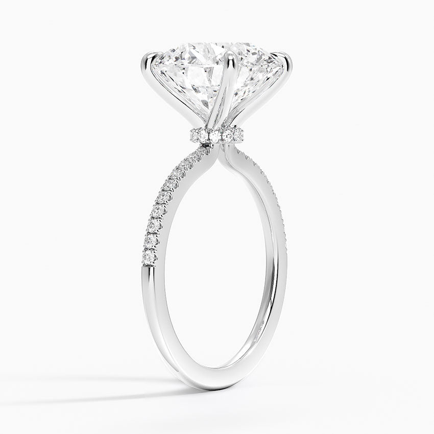 1.60 Carat Princess Halo Design Solitaire Lab Diamond Ring 18K - Florina 