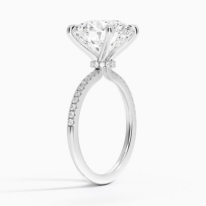 1.60 Carat Princess Halo Design Solitaire Lab Diamond Ring 18K - Florina 