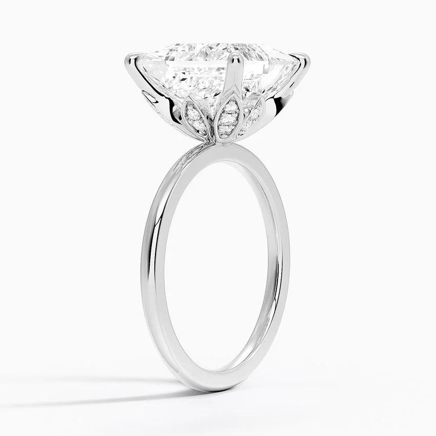 5.15 Karat Prenses Kesim Hidden Halo Tasarım Tektaş Laboratuvar Pırlanta Yüzük - Delora - Bold Diamonds