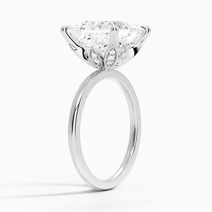 1.60 Carat Princess Halo Design Solitaire Lab Diamond Ring 18K - Florina 