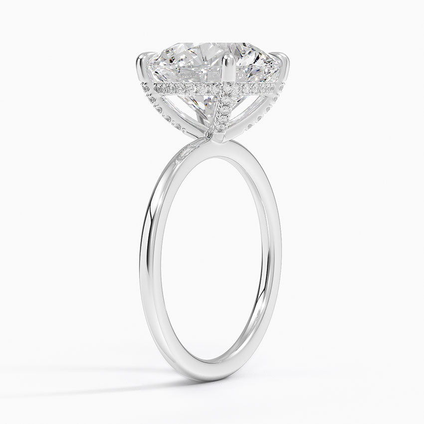 1.60 Carat Princess Halo Design Solitaire Lab Diamond Ring 18K - Florina 
