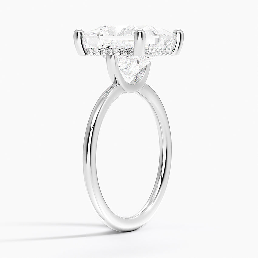 5.10 Prenses Kesim Hidden Halo Tasarım Tektaş Laboratuvar Pırlanta Yüzük - Melara