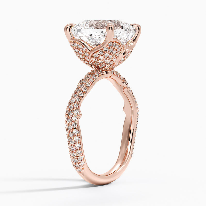 5.75 Karat Cushion Kesim Hidden Halo Tasarım Tektaş Laboratuvar Pırlanta Yüzük - Sorrento