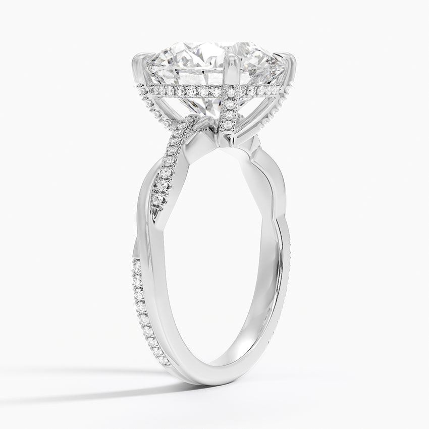 5.25 Karat Hidden Halo Tasarım Tektaş Laboratuvar Pırlanta Yüzük 18K  - Talora - Bold Diamonds