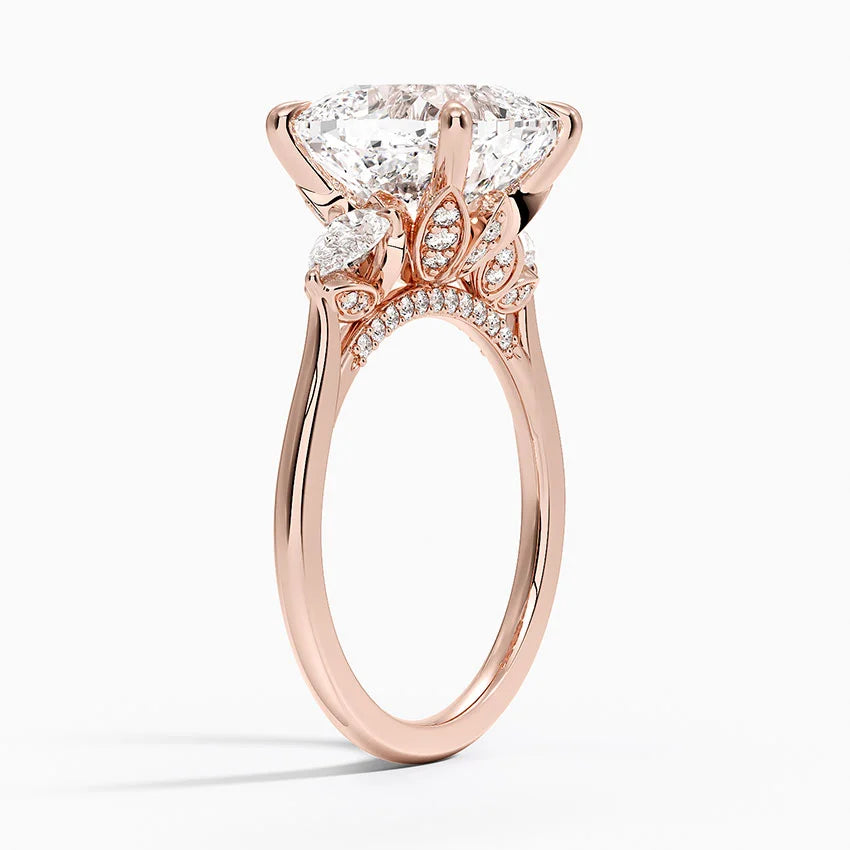 1.60 Carat Princess Halo Design Solitaire Lab Diamond Ring 18K - Florina 