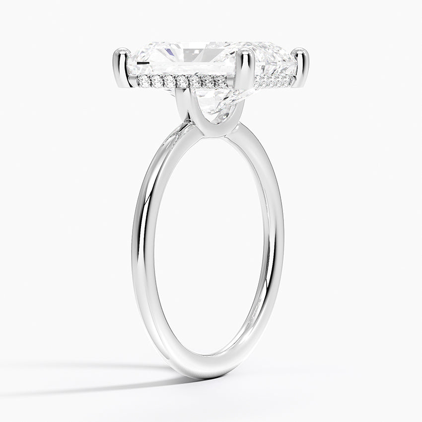 5.10 Radiant Kesim Hidden Halo Tasarım Tektaş Laboratuvar Pırlanta Yüzük - Melara