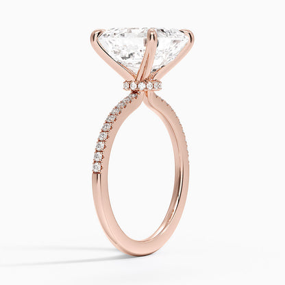 1.60 Carat Princess Halo Design Solitaire Lab Diamond Ring 18K - Florina 