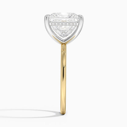 5.10 Karat Prenses Kesim Hidden Halo Tasarım Tektaş Laboratuvar Pırlanta Yüzük 18K  - Elora - Bold Diamonds