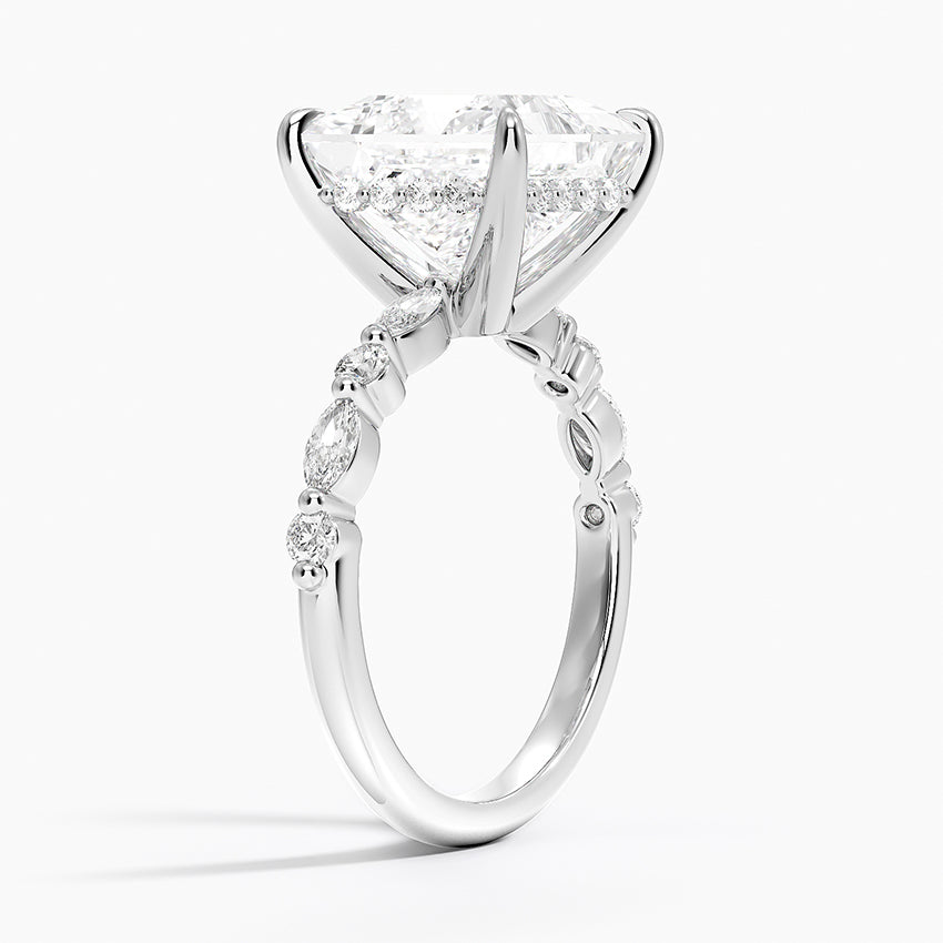 1.60 Carat Princess Halo Design Solitaire Lab Diamond Ring 18K - Florina 