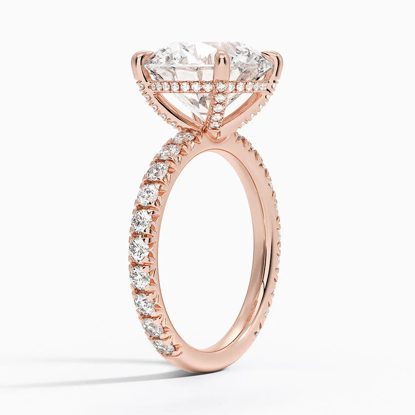 5.75 Karat Hidden Halo Tasarım Tektaş Laboratuvar Pırlanta Yüzük 18K  - Selora - Bold Diamonds