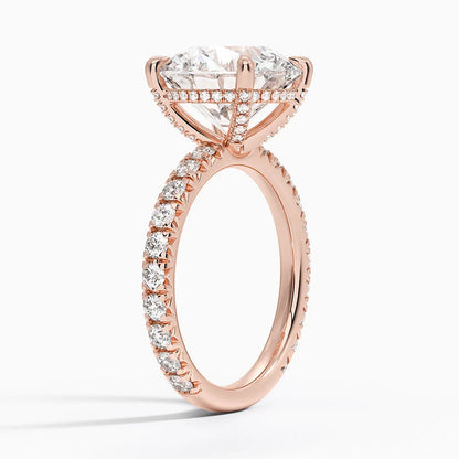 5.75 Karat Hidden Halo Tasarım Tektaş Laboratuvar Pırlanta Yüzük 18K  - Selora