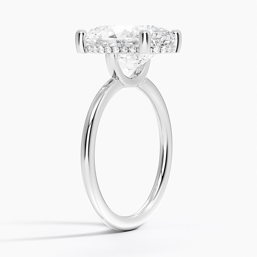5.10 Karat Oval Kesim Hidden Halo Tasarım Tektaş Laboratuvar Pırlanta Yüzük - Lucerne