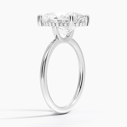 5.10 Oval Kesim Hidden Halo Tasarım Tektaş Laboratuvar Pırlanta Yüzük - Melara