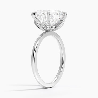1.60 Carat Princess Halo Design Solitaire Lab Diamond Ring 18K - Florina 