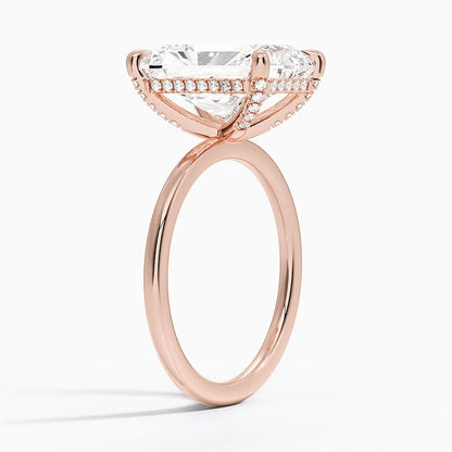 1.60 Carat Princess Halo Design Solitaire Lab Diamond Ring 18K - Florina 