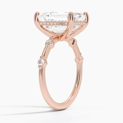 5.20 Emerald Kesim Hidden Halo Tasarım Tektaş Laboratuvar Pırlanta Yüzük - Zelora