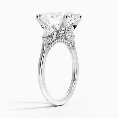 1.60 Carat Princess Halo Design Solitaire Lab Diamond Ring 18K - Florina 