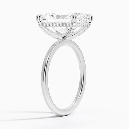1.60 Carat Princess Halo Design Solitaire Lab Diamond Ring 18K - Florina 