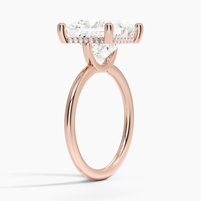 5.10 Prenses Kesim Hidden Halo Tasarım Tektaş Laboratuvar Pırlanta Yüzük - Melara