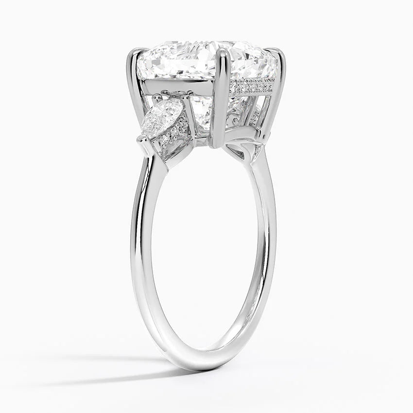1.60 Carat Princess Halo Design Solitaire Lab Diamond Ring 18K - Florina 