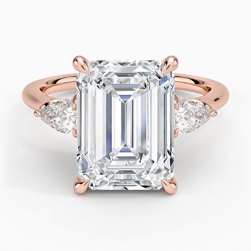 5.75 Karat Emerald Kesim Hidden Halo Tasarım Tektaş Laboratuvar Pırlanta Yüzük - Verona