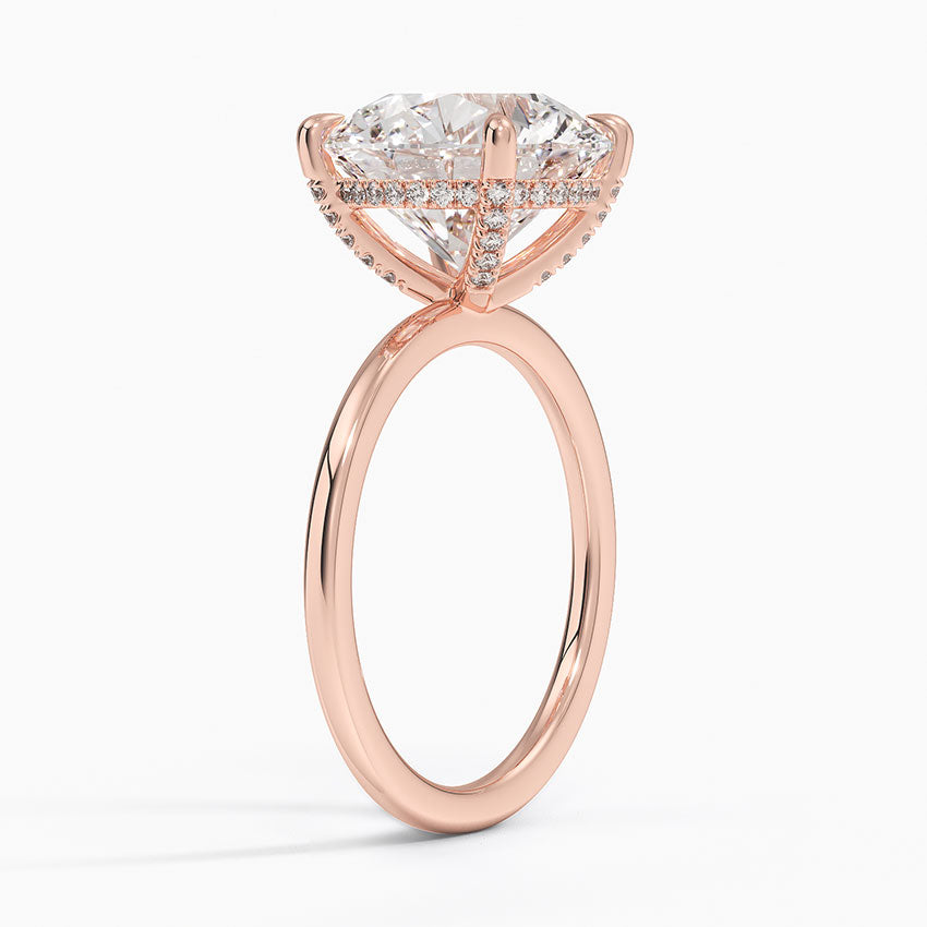 5.15 Karat Hidden Halo Tasarım Tektaş Laboratuvar Pırlanta Yüzük - Gilora - Bold Diamonds