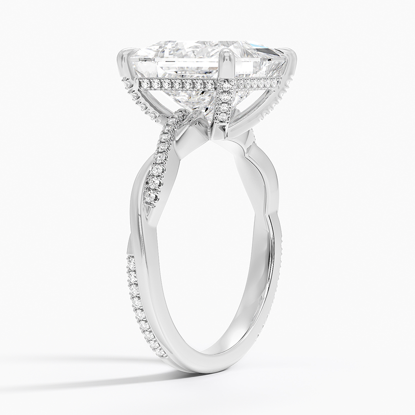 1.60 Carat Princess Halo Design Solitaire Lab Diamond Ring 18K - Florina 