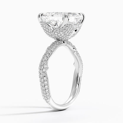 5.75 Asscher Kesim Hidden Halo Tasarım Tektaş Laboratuvar Pırlanta Yüzük - Filara